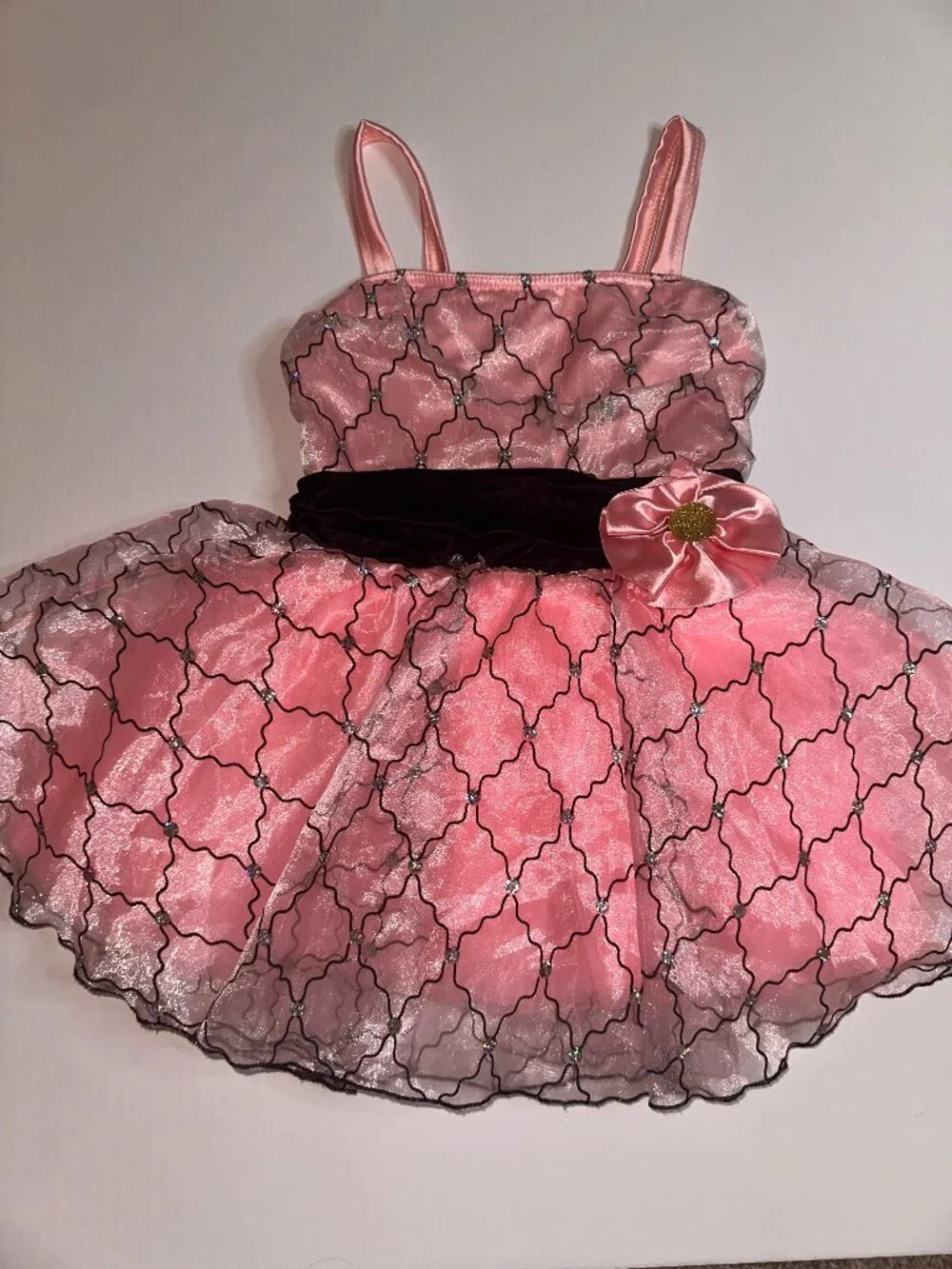 Weissman Pink Black MC 7/8/10/12 diamond pattern Ballet Tulle Dance Costume 630